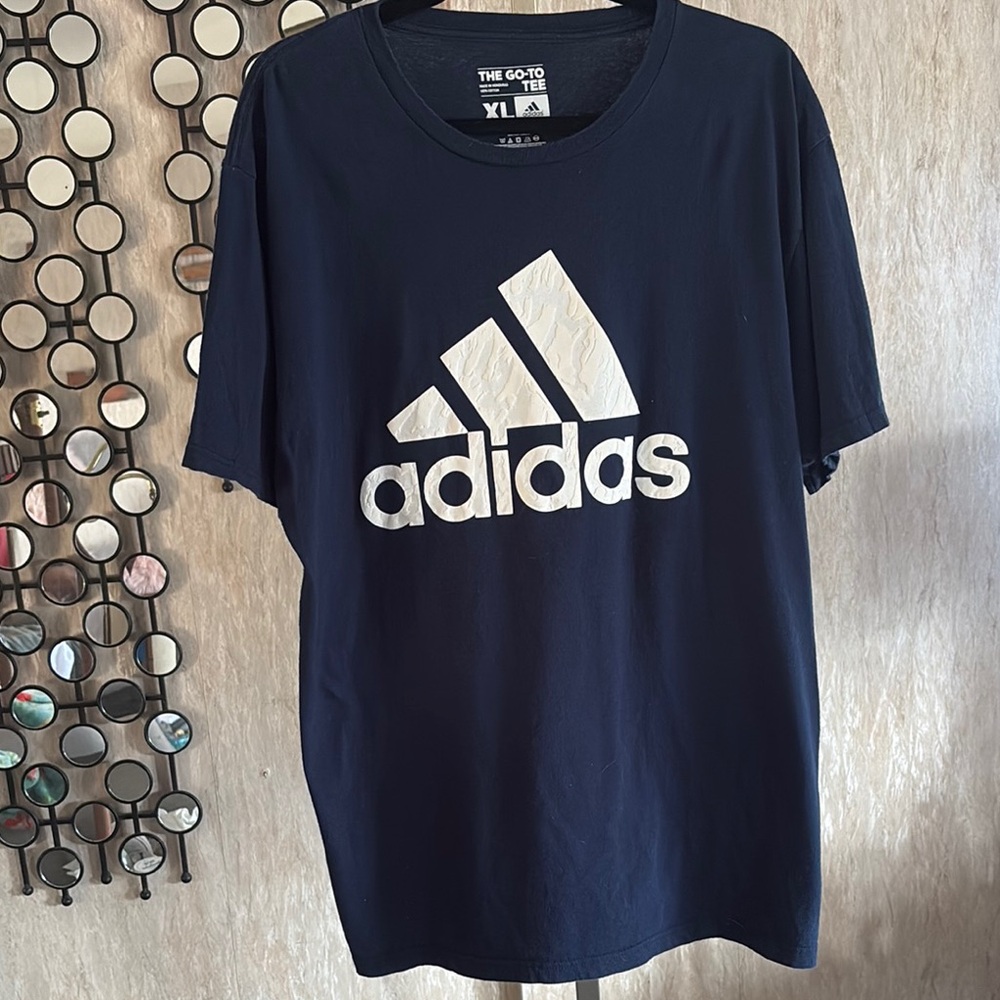 Adidas Men's Navy Blue T-Shirt